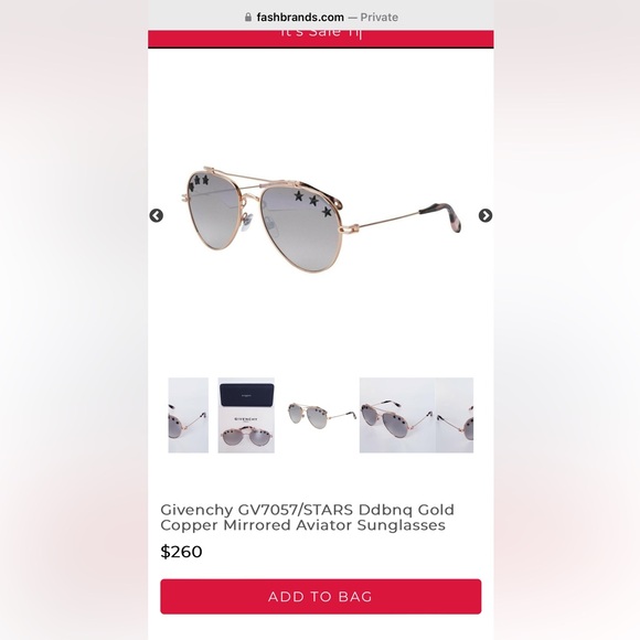 Givenchy GV7057/STARS DDBNQ Gold Copper Mirrored Aviator Sunglasses - Picture 9 of 10